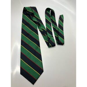 Mark Pendleton Necktie Mens One Size Green Excellent Striped Silk Blend Tie